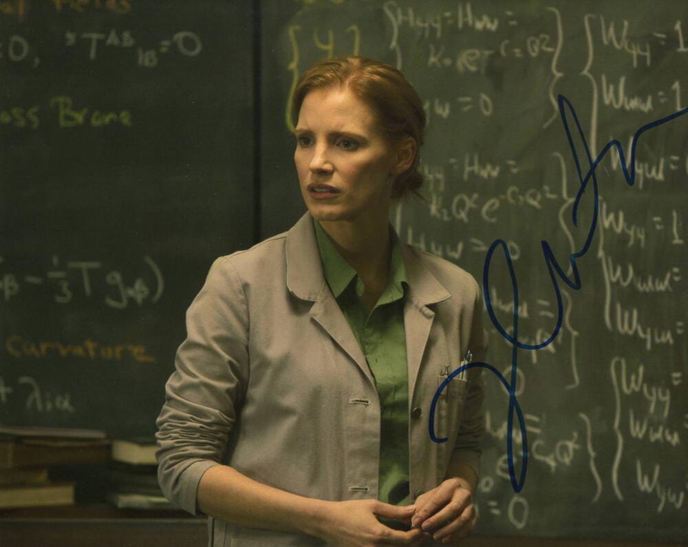 Jessica Chastain Signed Autograph 8x10 Photo The Martian Mollys Game Star Autographia 
