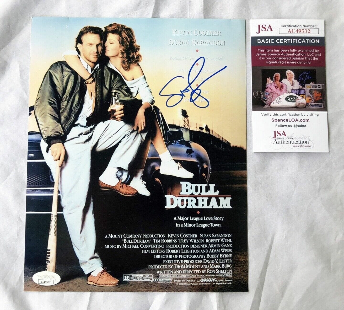 Susan Sarandon Signed 8x10 Photo JSA Bull Durham 3 COA | Autographia