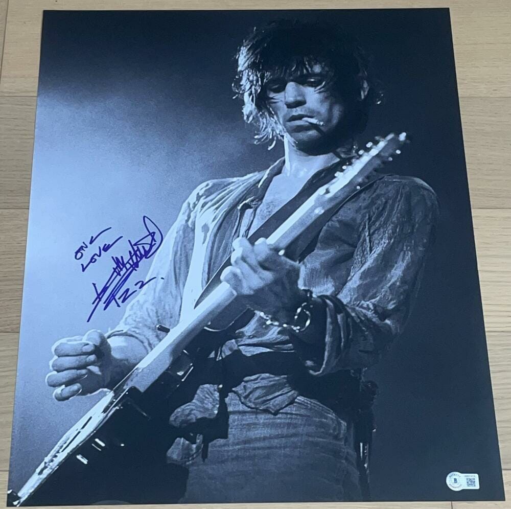 Keith Richards Signed Autograph Huge 16x20 Photo Rolling Stones Beckett 