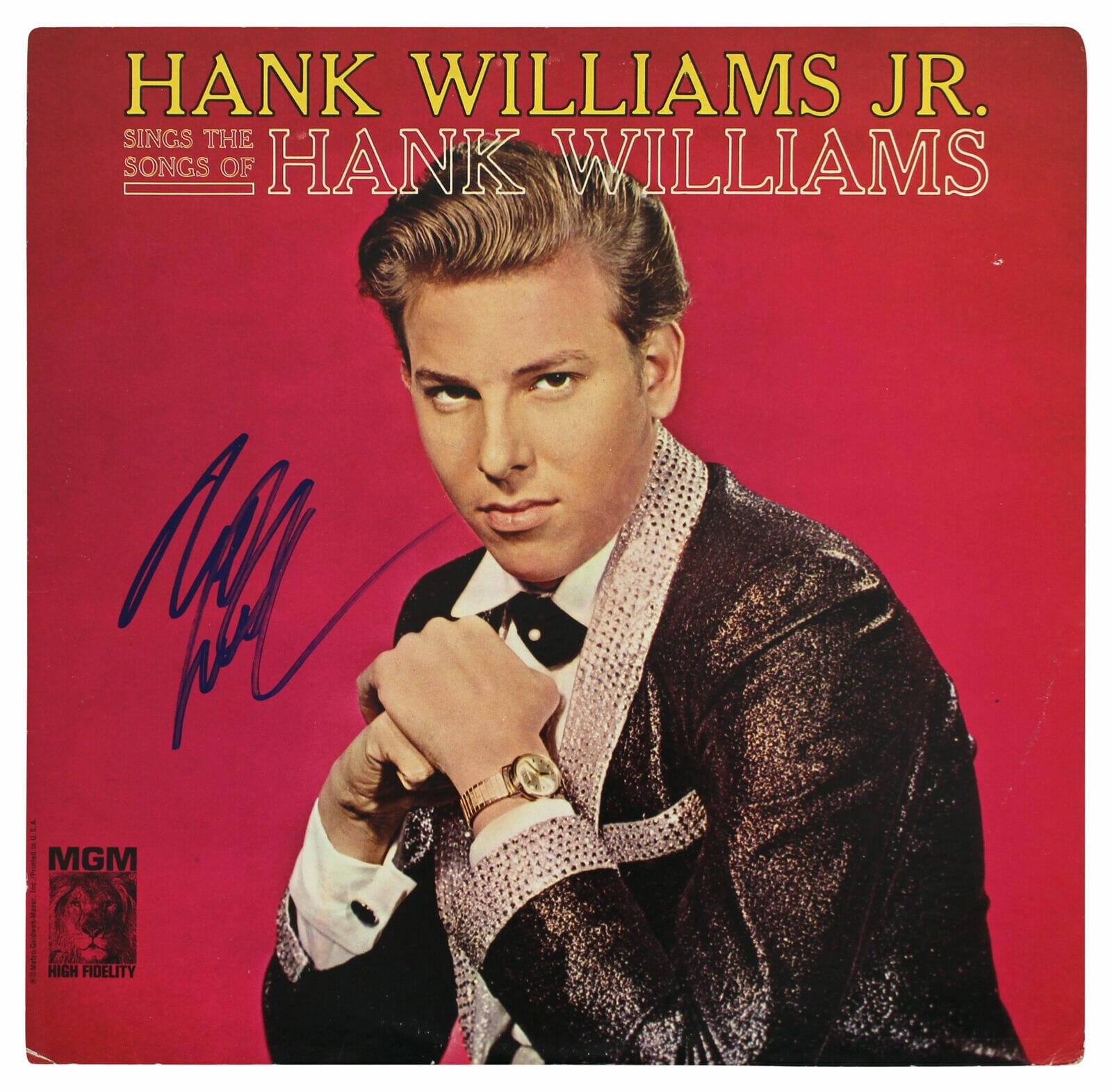 Hank Williams Jr Signed Sings Songs Of Hank Williams Album Cover Bas