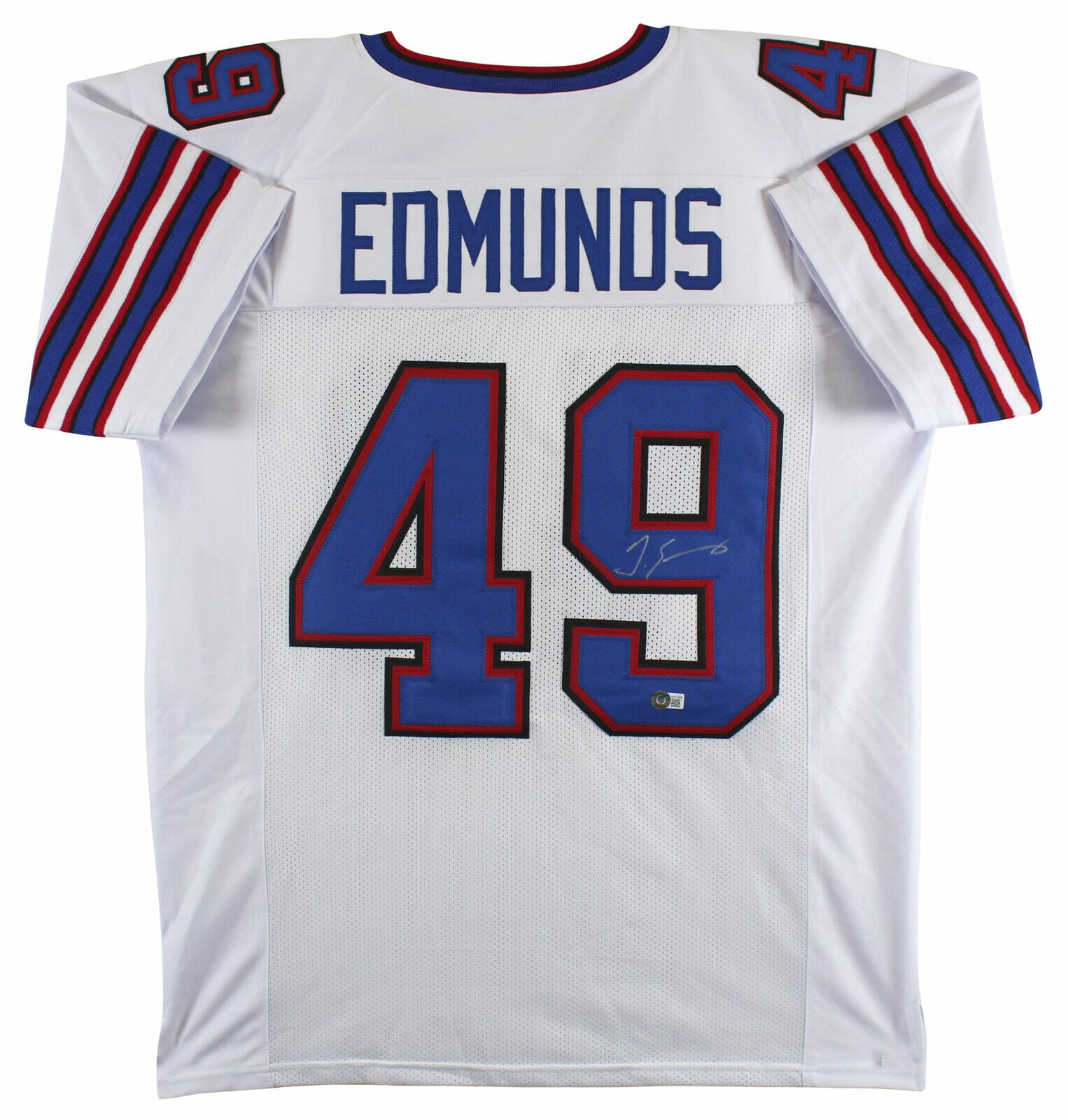 Tremaine Edmunds Authentic Signed Red Pro Style Jersey Autographed BAS  Witnessed