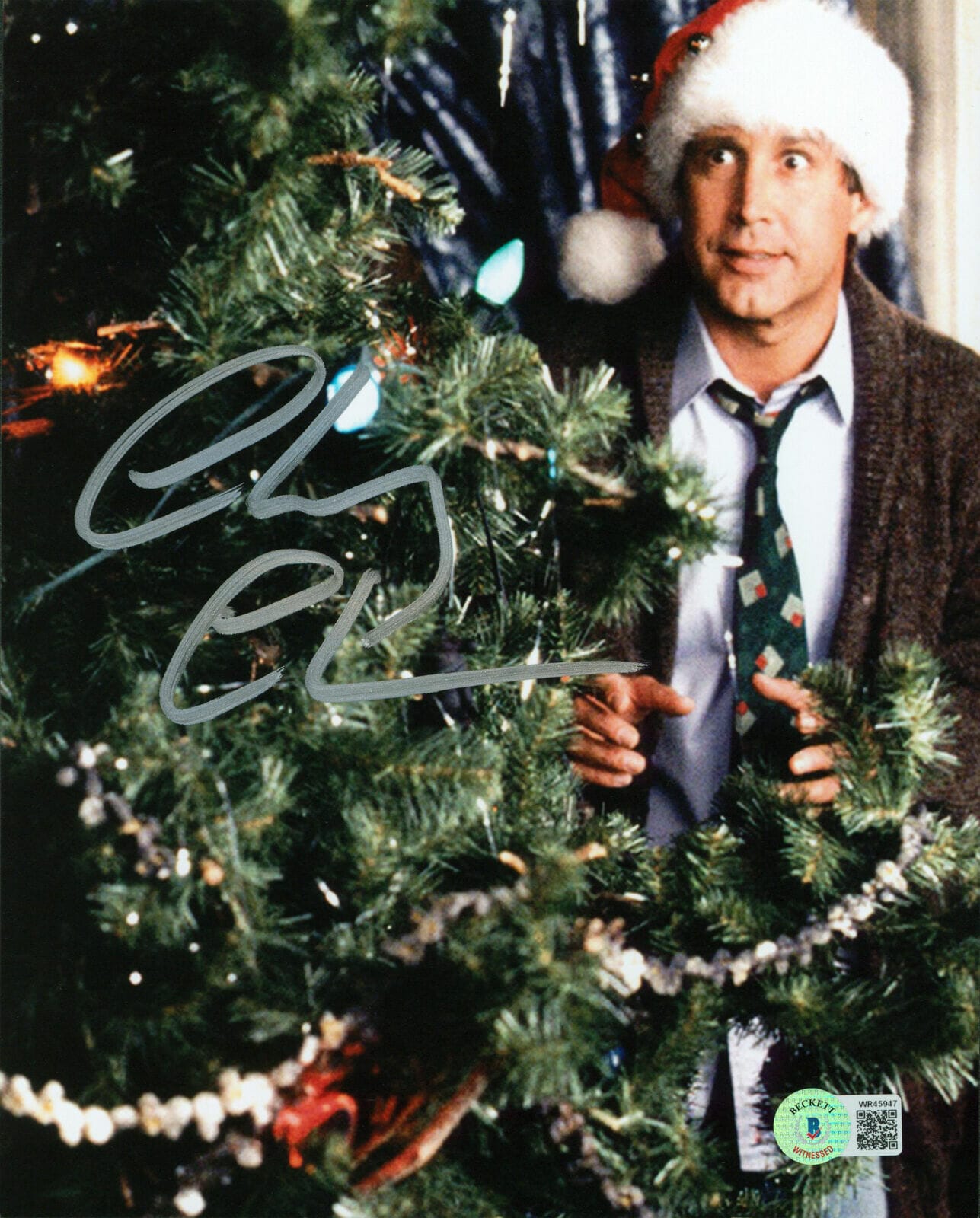 Chevy Chase Christmas Vacation Signed 8x10 Vertical Christmas Tree