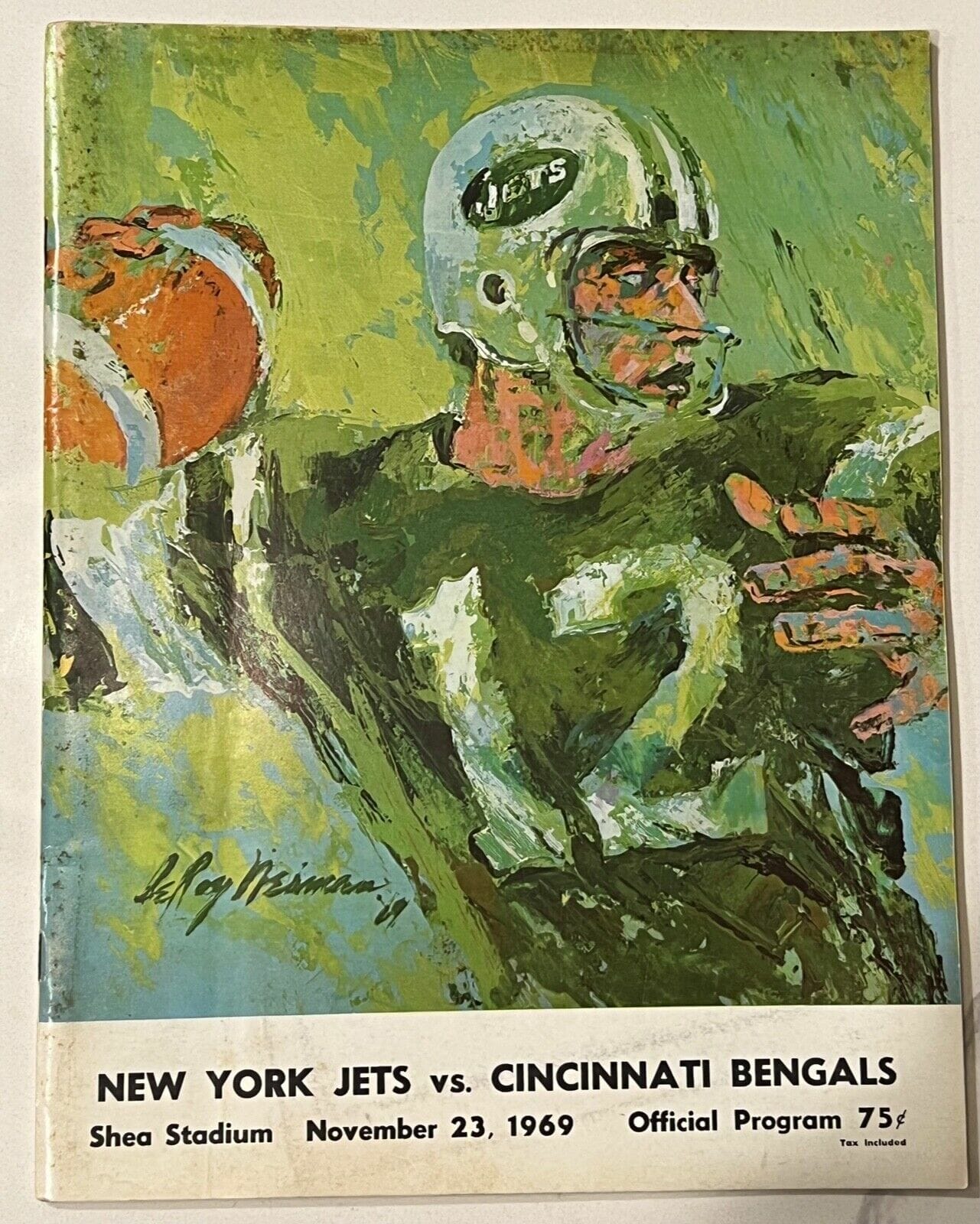 Joe Namath Ny Jets 1123 1969 Bengals Official Game Program Leroy