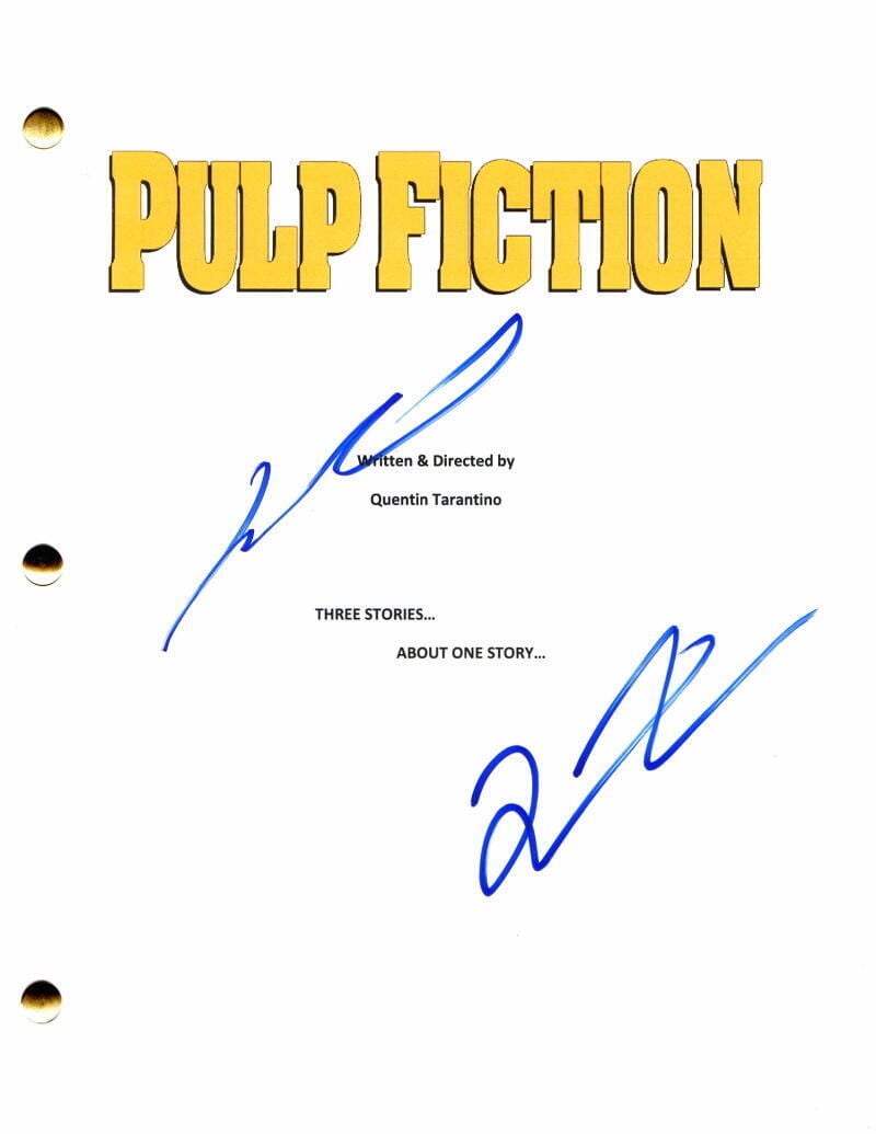 QUENTIN TARANTINO & JOHN TRAVOLTA SIGNED AUTOGRAPH PULP FICTION MOVIE SCRIPT Autographia