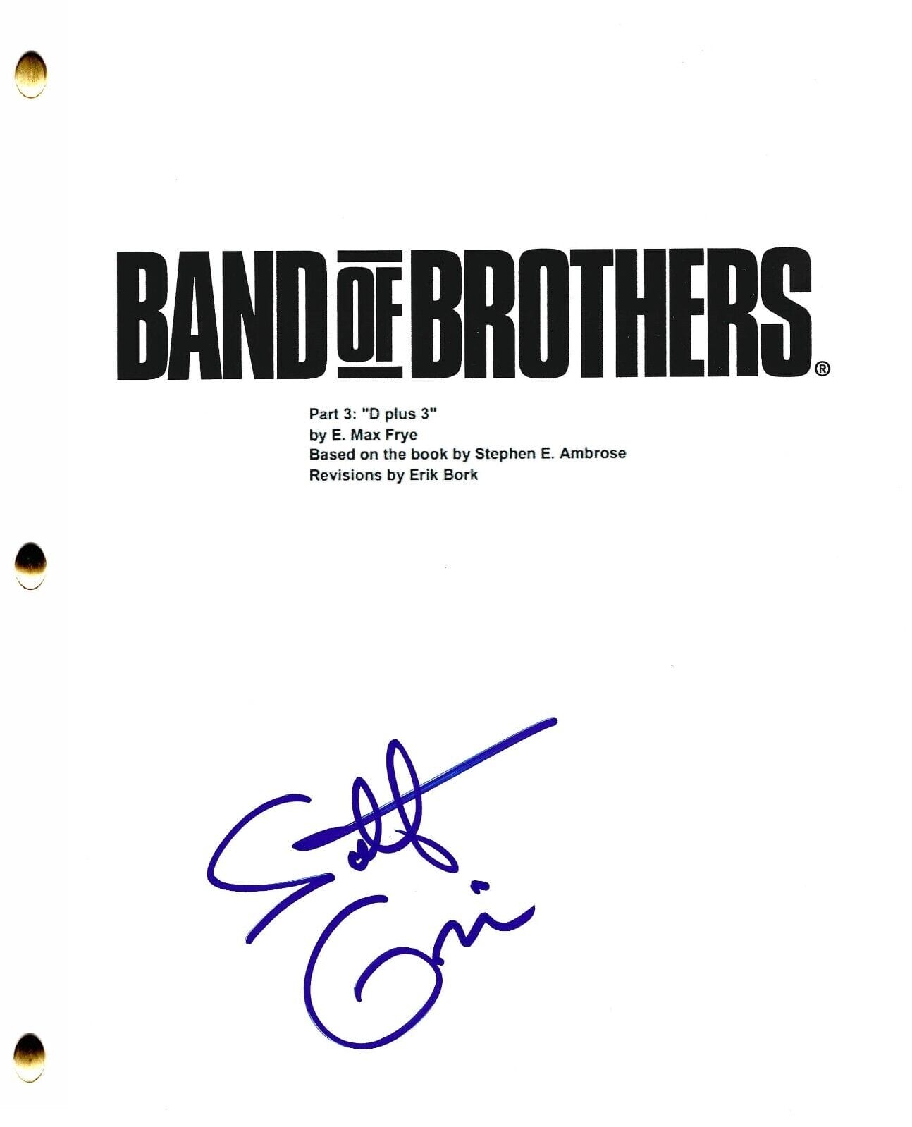 SCOTT GRIMES SIGNED BAND OF BROTHERS SCRIPT AUTHENTIC AUTOGRAPH QR CODE Autographia