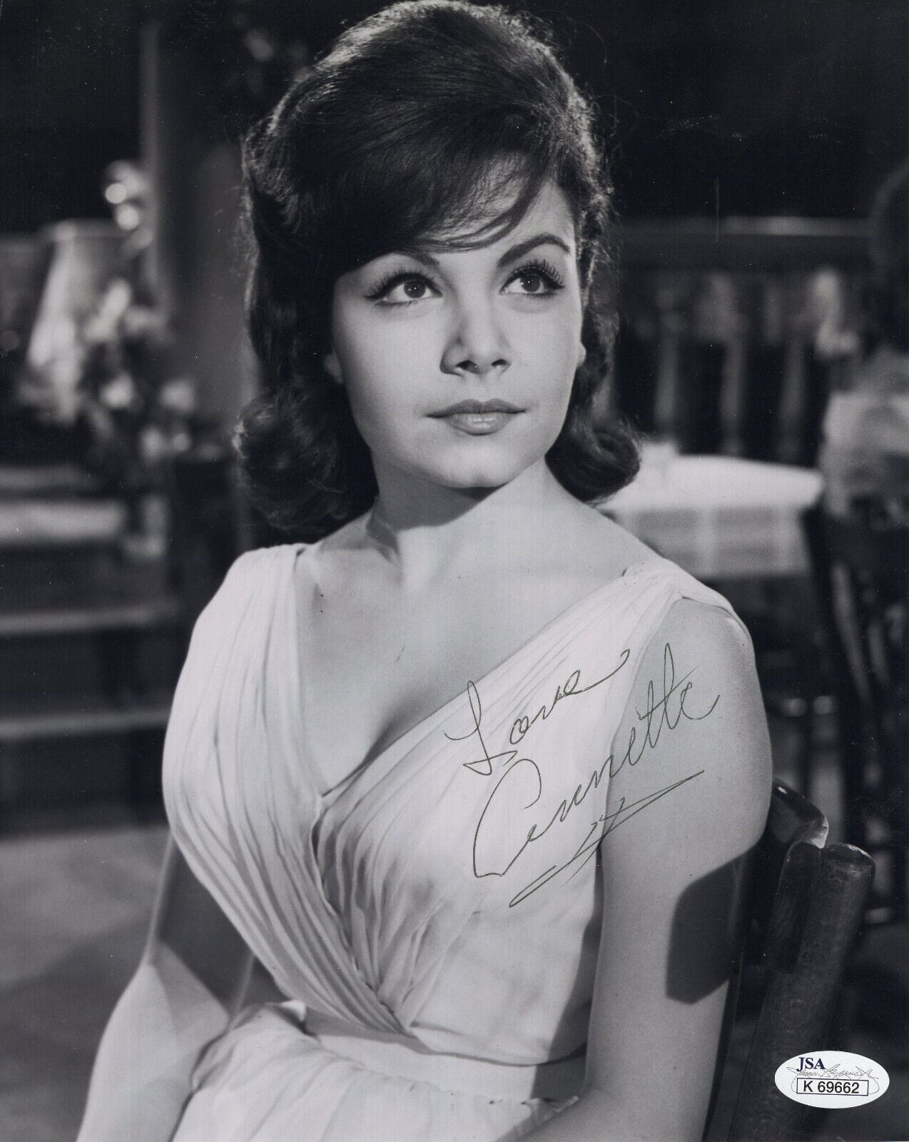 ANNETTE FUNICELLO HAND SIGNED 8x10 PHOTO STUNNING HOLLYWOOD LEGEND JSA