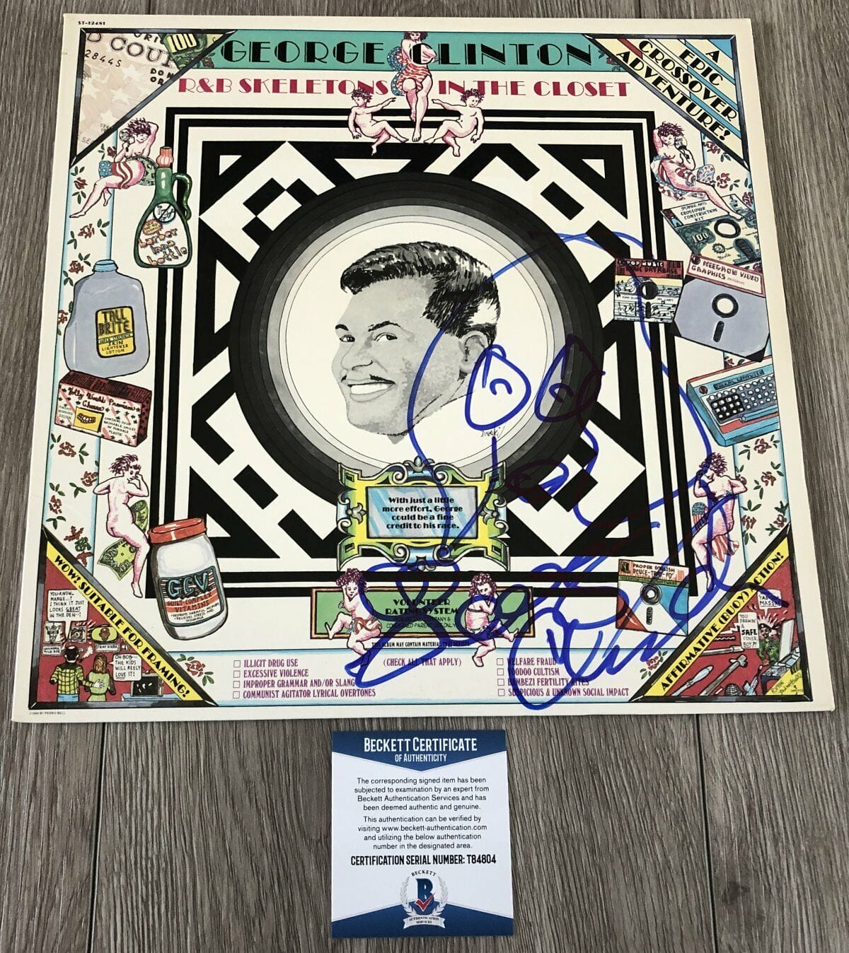 GEORGE CLINTON SIGNED R&B SKELETONS IN THE CLOSET VINYL ALBUM W ...