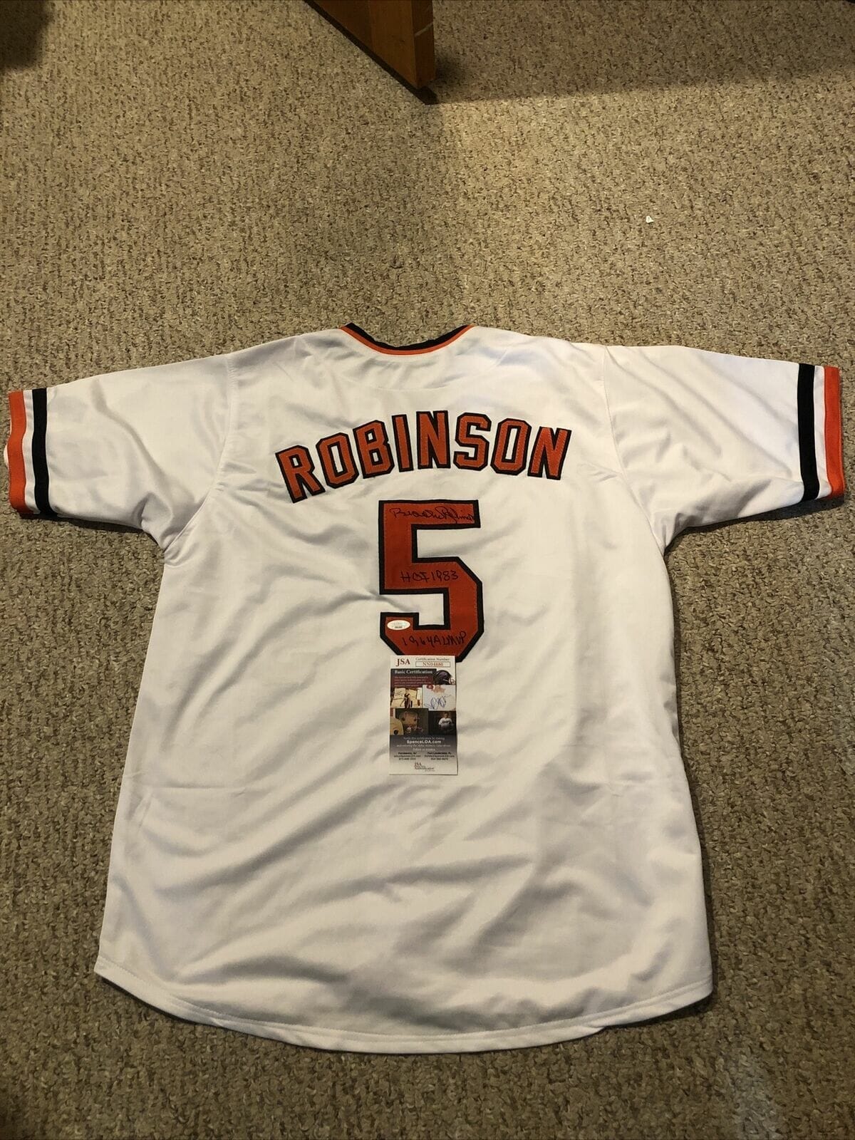 NWT Vintage Mitchell Ness #5 Brooks Robinson Baltimore Orioles Signed  Jersey XL