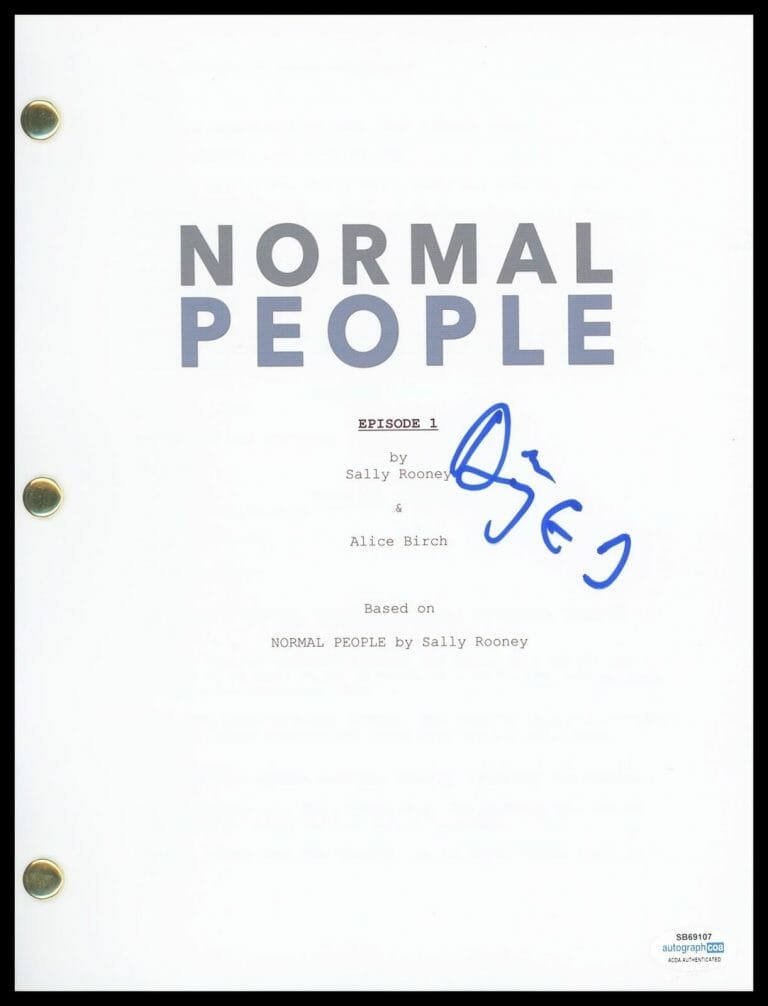 Daisy Edgar Jones Normal People Autograph Signed Full Episode 1 Script Acoa Autographia 