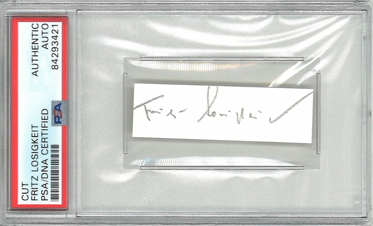 FRITZ LOSIGKEIT SIGNED CUT SIGNATURE PSA DNA 84293421 (D) GERMAN WWII ...