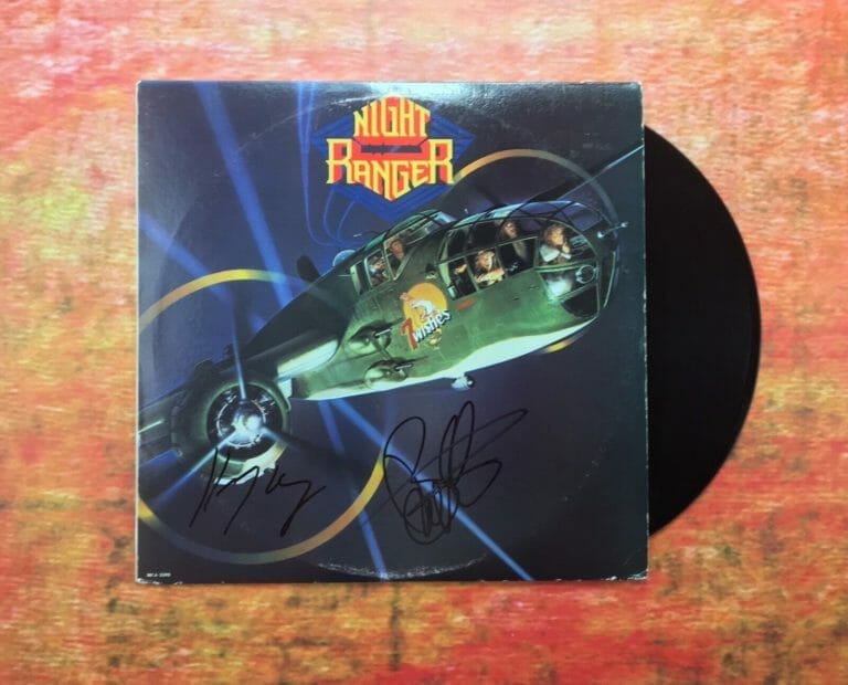 GFA Brad Gillis & Kelly Keagy * NIGHT RANGER * Signed Record Album AD2 ...