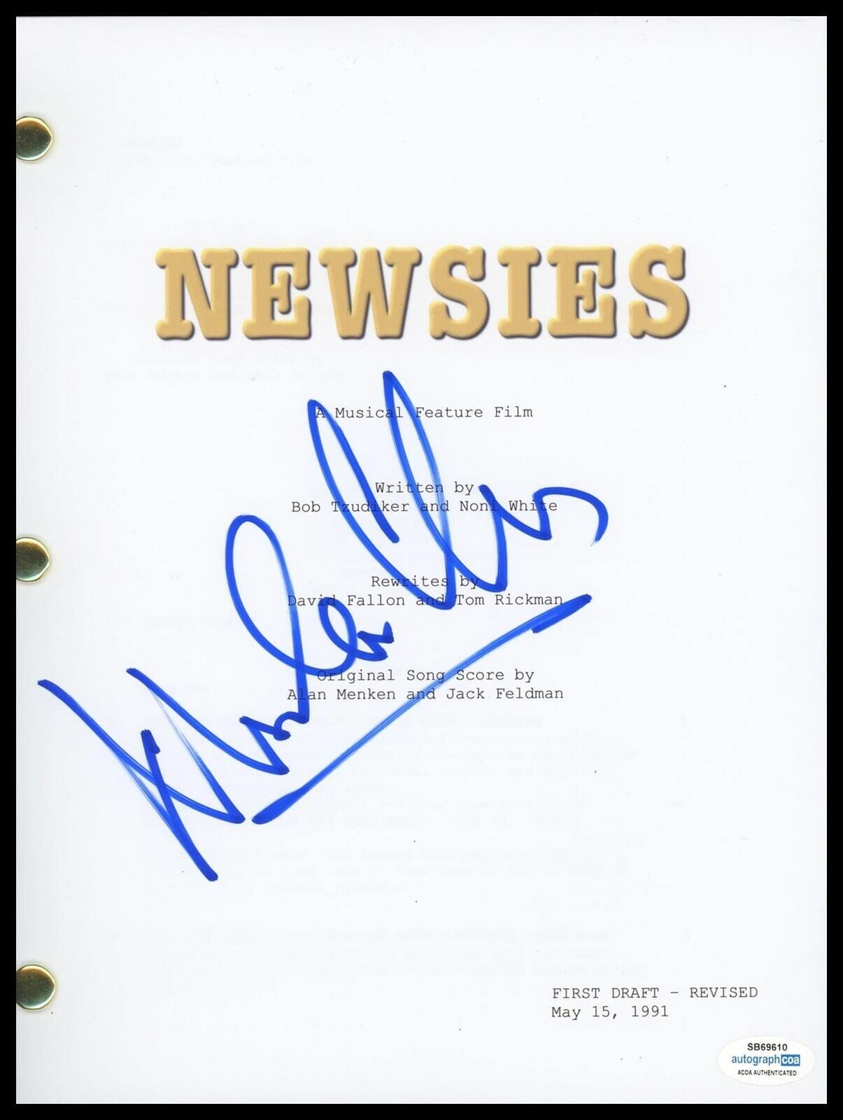 Max Casella Newsies Autograph Signed Racetrack Higgins Script