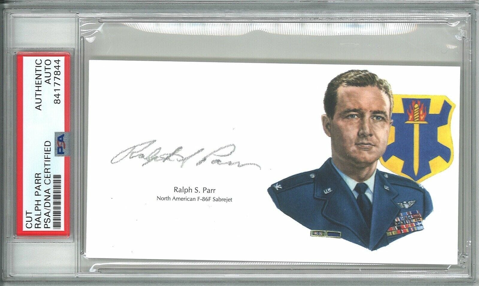 RALPH PARR SIGNED CUT SIGNATURE PSA DNA 84177844 (D) KOREAN WAR ACE ...