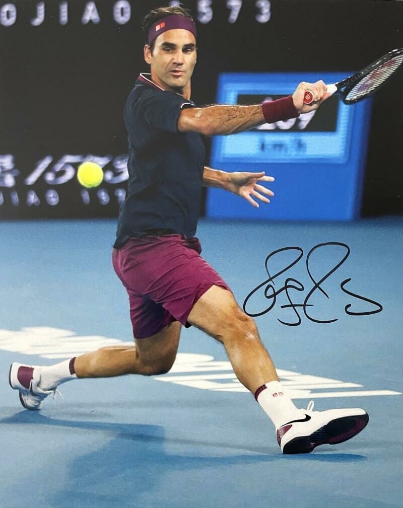 ROGER FEDERER SIGNED AUTOGRAPH 8X10 PHOTO - TENNIS LEGEND & WIMBLEDON ...