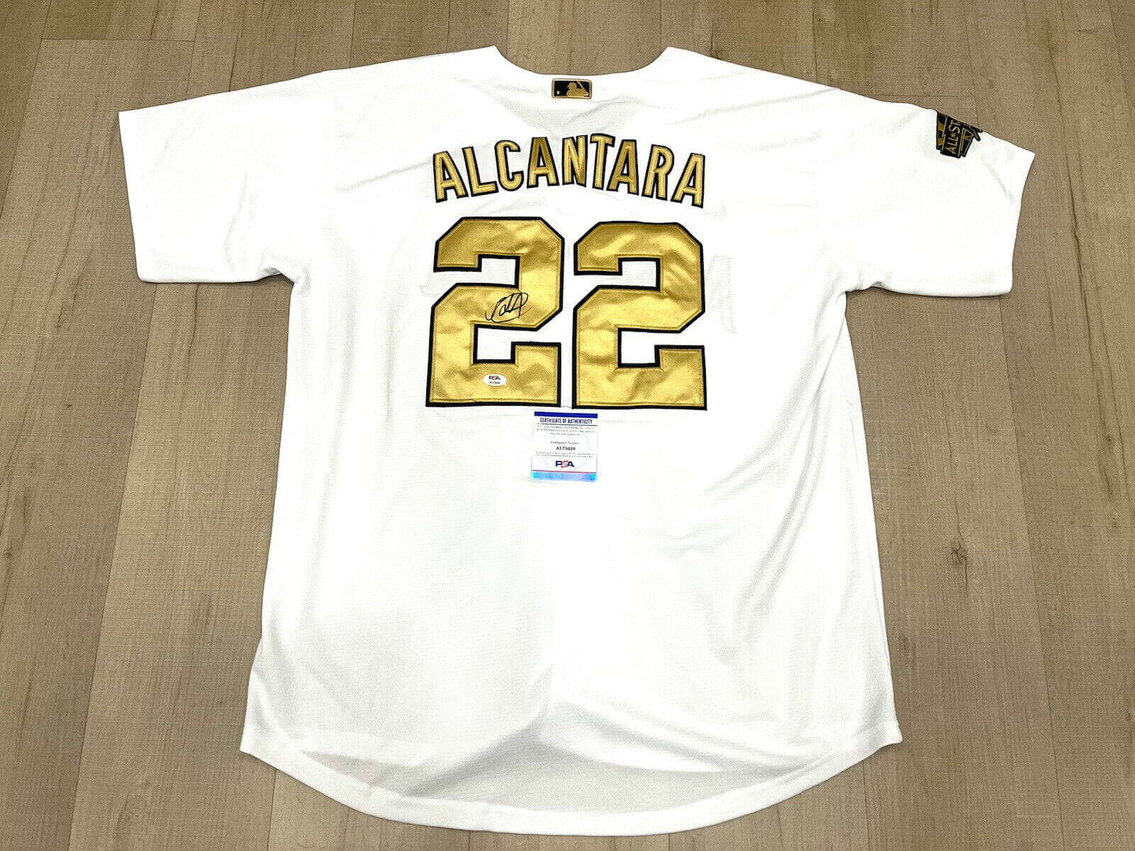 Sandy Alcantara hand signed Miami Marlins 2022 All Star Jersey PSA DNA Cert