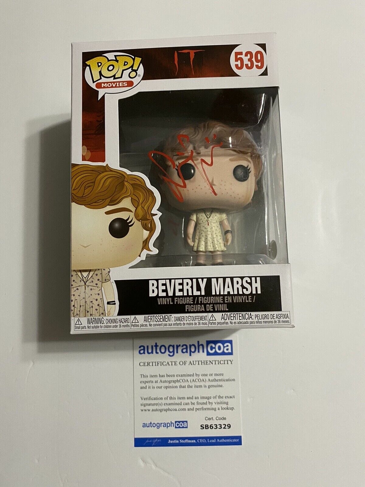 SOPHIA LILLIS IT BEVERLY MARSH SIGNED AUTOGRAPHED FUNKO POP ACOA Opens ...