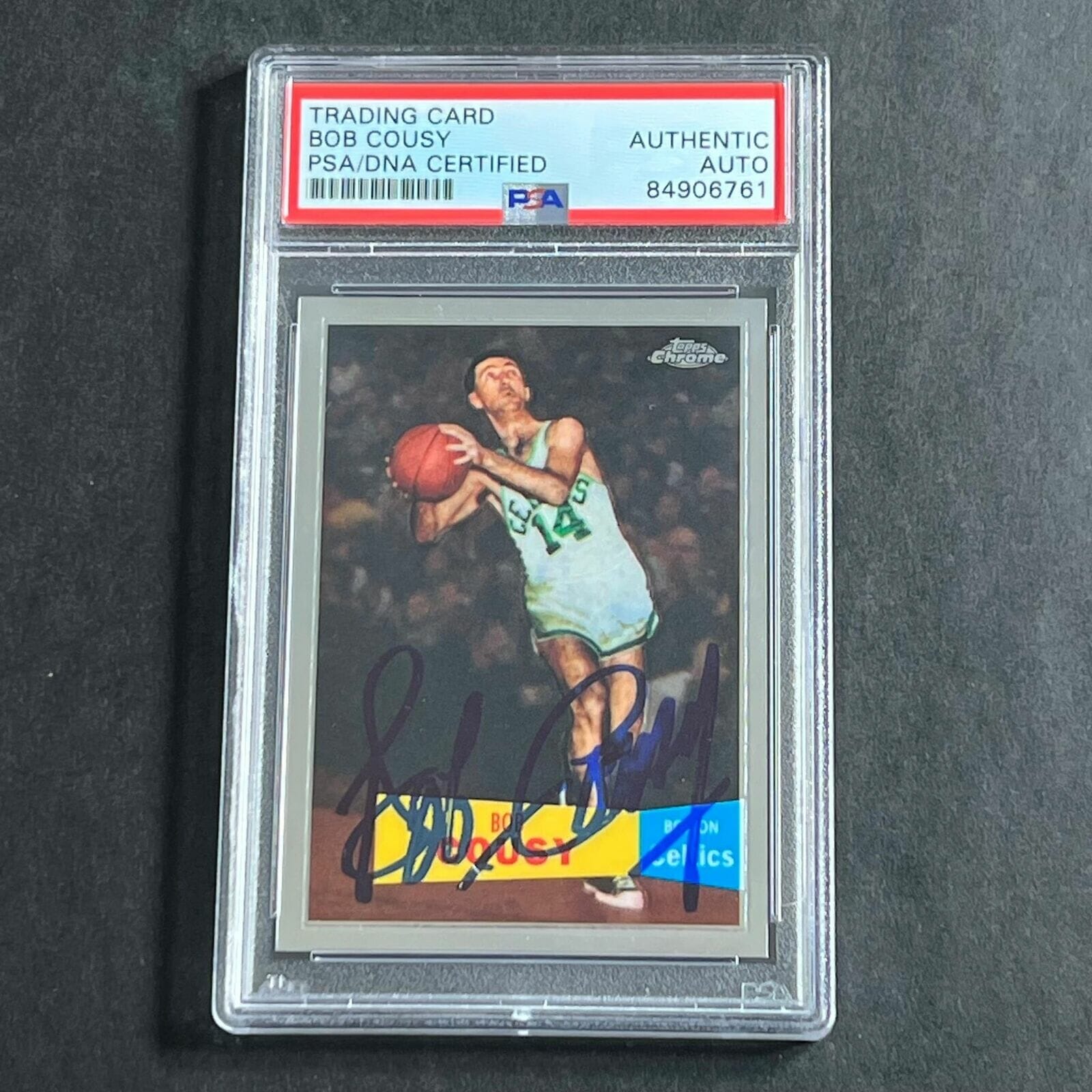 2007 Topps Chrome 1957-58 Variations #46 Bob Cousy Signed Card AUTO PSA ...