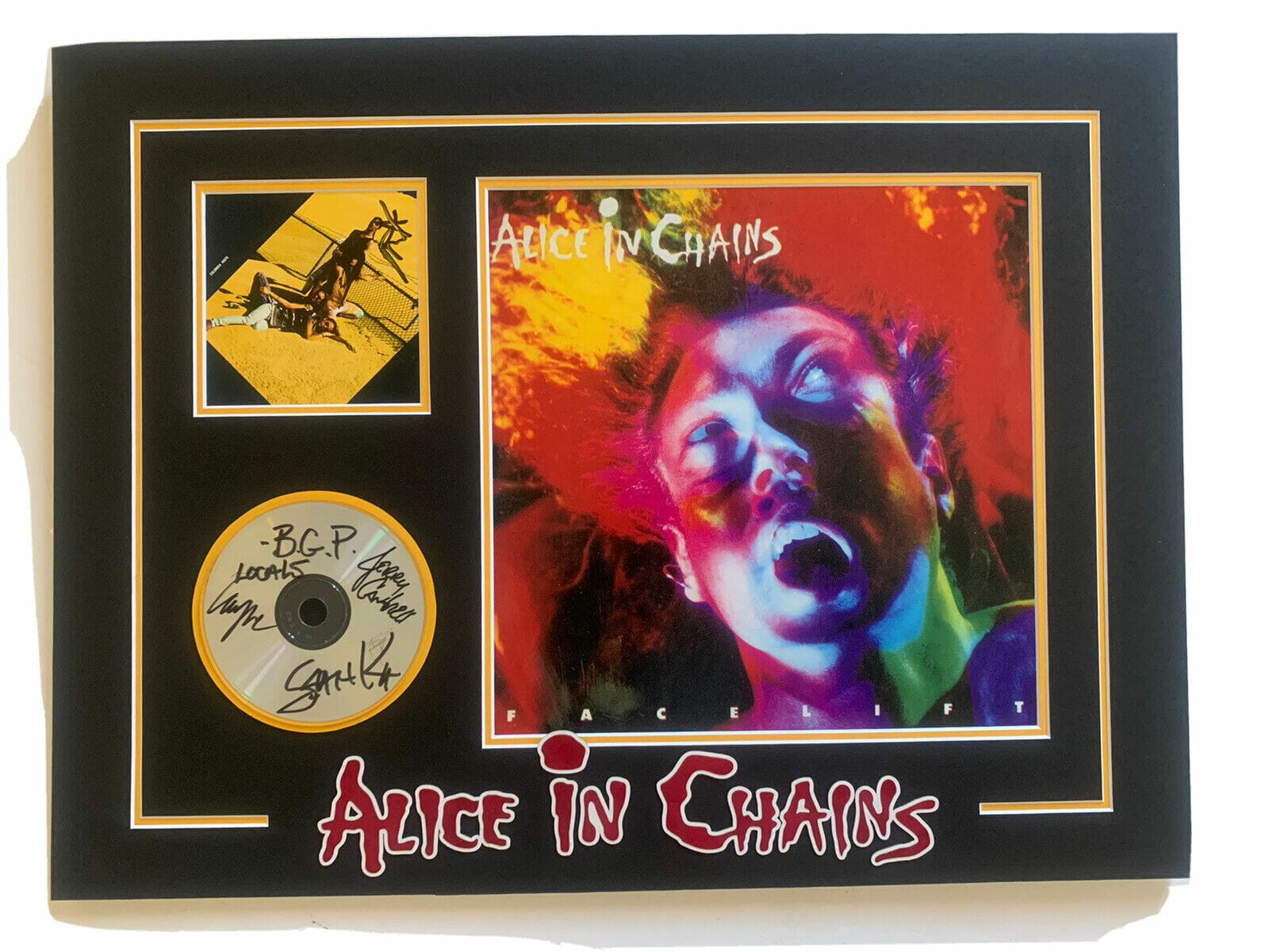 Alice In Chains Signed Matted CD W/ 12x12 Photo BAS Certified Layne ...