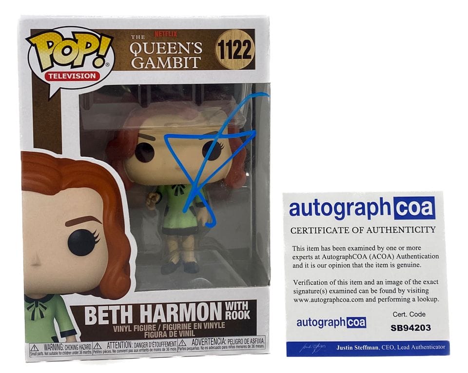 Anya Taylor-joy Signed Funko Pop The Queen's Gambit Beth Harmon 1122 