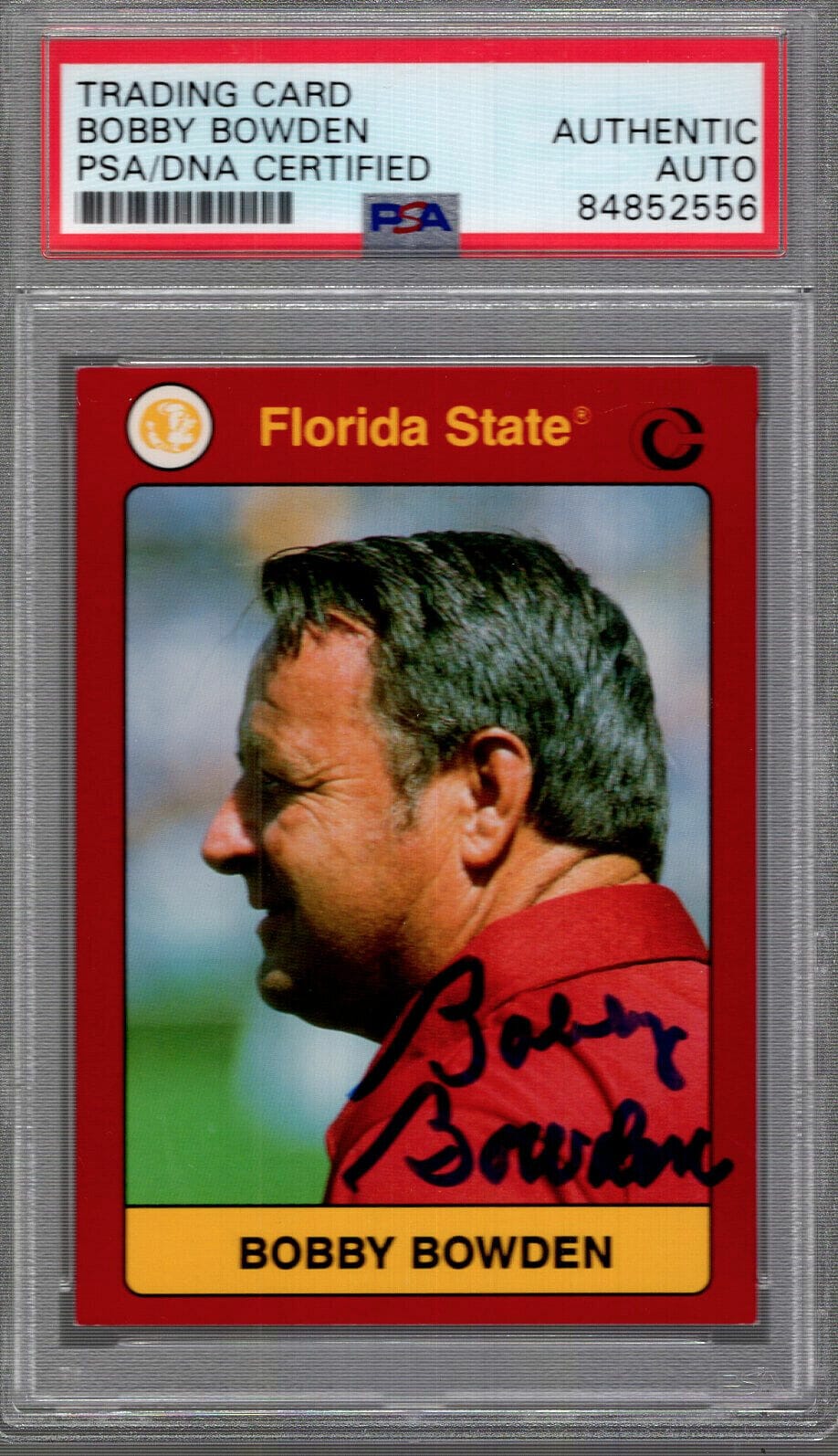 BOBBY BOWDEN HAND SIGNED 1991 FOOTBALL CARD SEMINOLES COACH PSA SLABBED ...