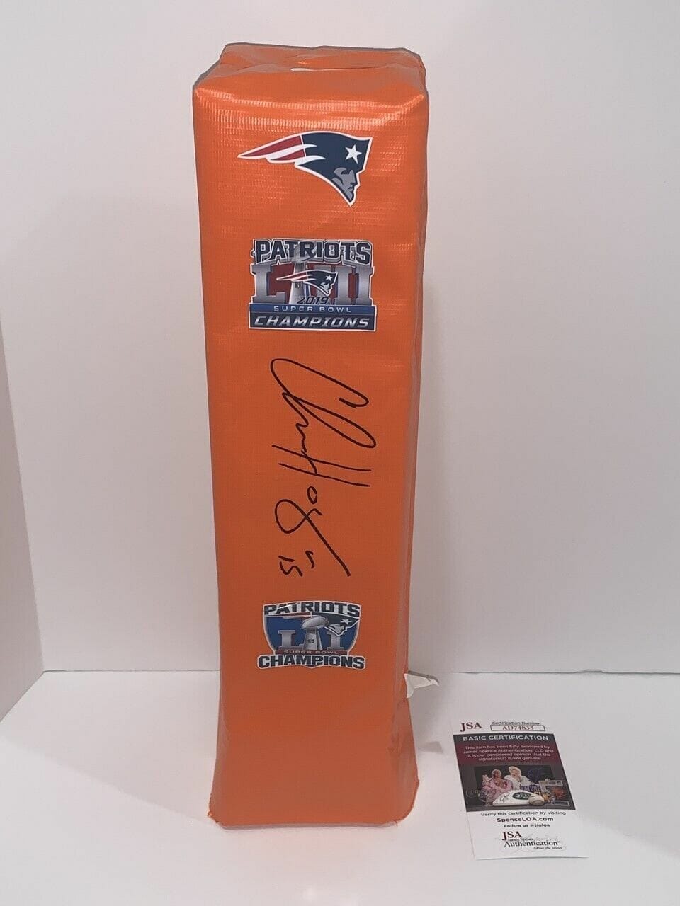 CHRIS HOGAN SIGNED PYLON NEW ENGLAND PATRIOTS SUPER BOWL LI LIII JSA ...