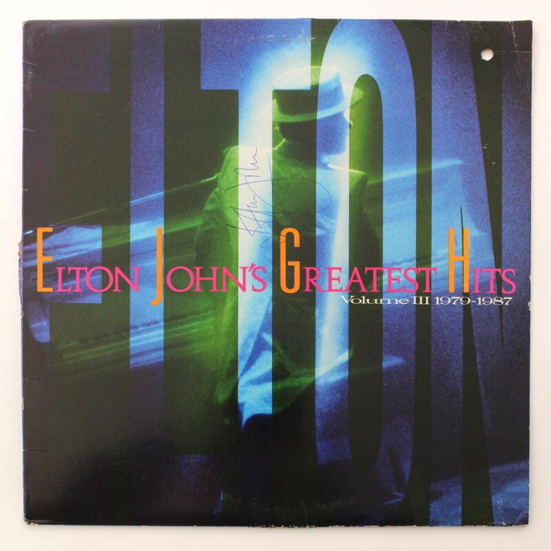 Elton John Signed Autograph Album Vinyl Record - Greatest Hits W/ JSA ...