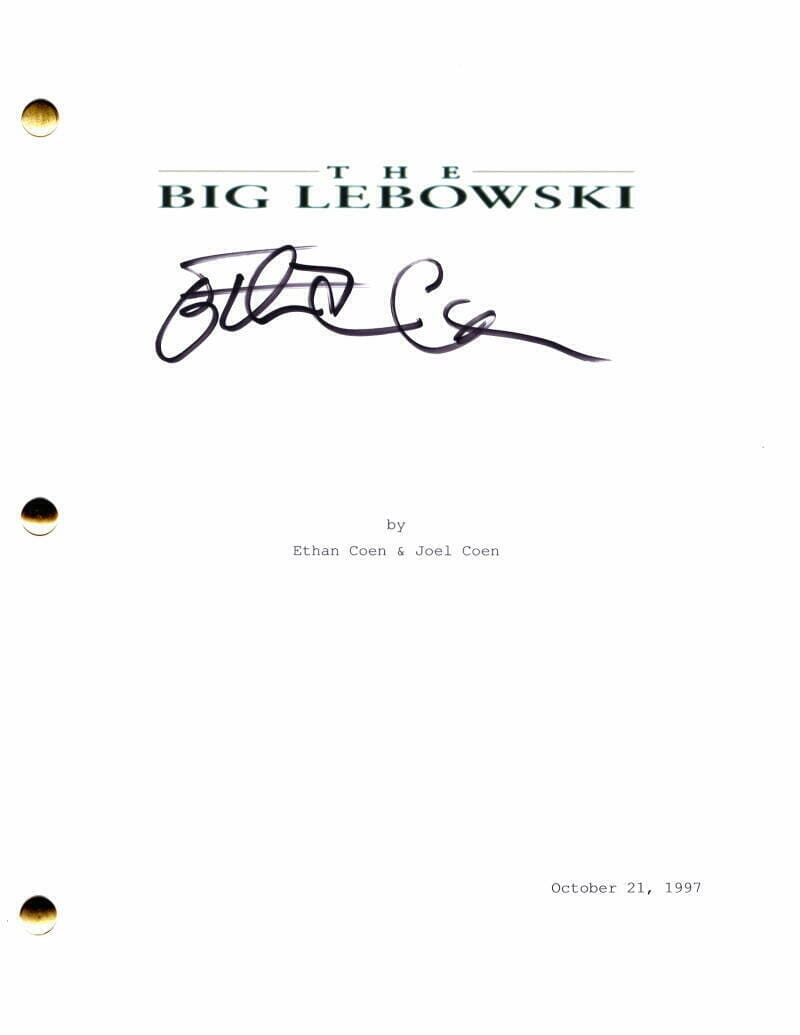 Ethan Coen Signed Autograph The Big Lebowski Full Movie Script W Jeff Ethan coen signed autograph the big lebowski full movie script w jeff