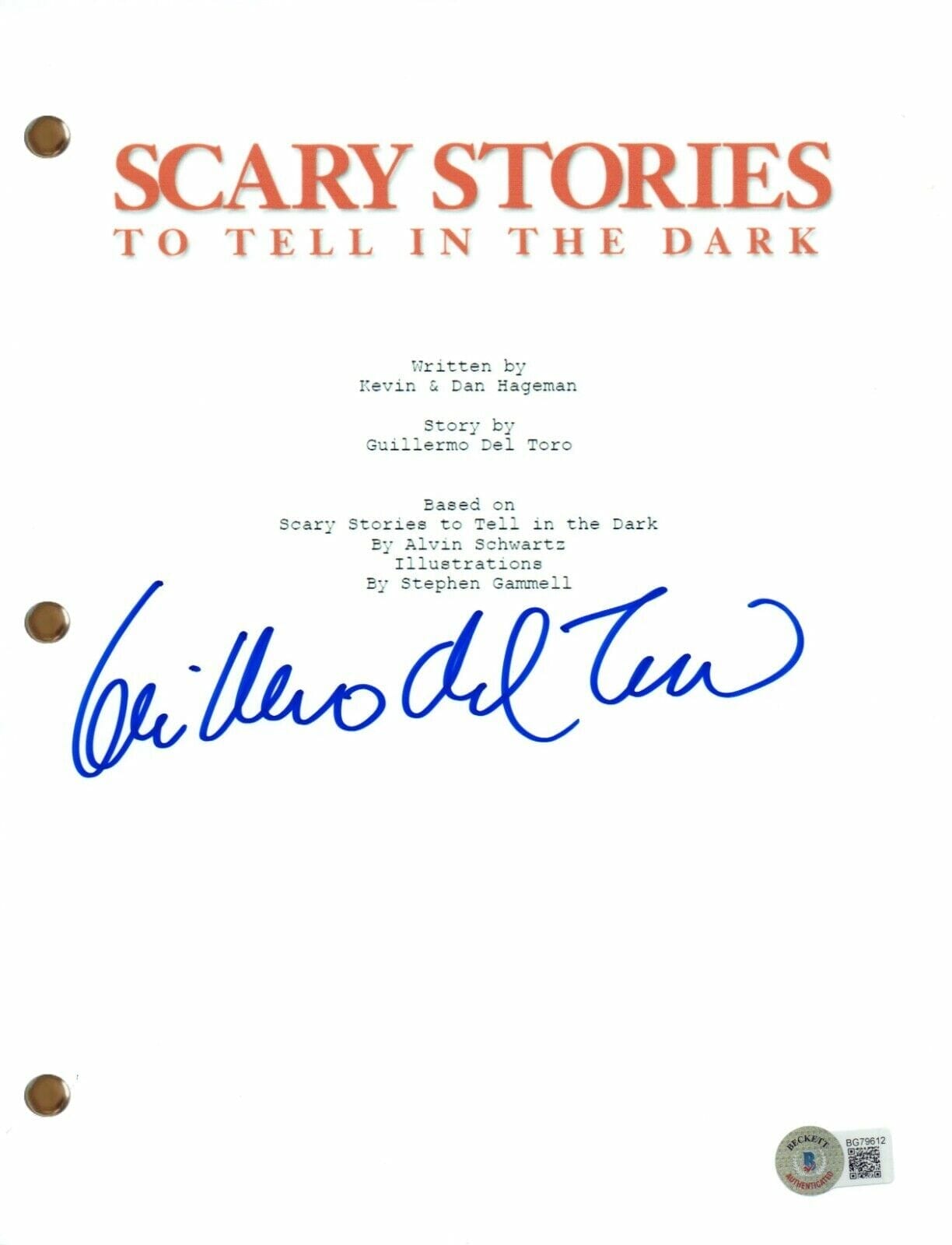 Guillermo Del Toro Signed Scary Stories To Tell In The Dark Movie ...