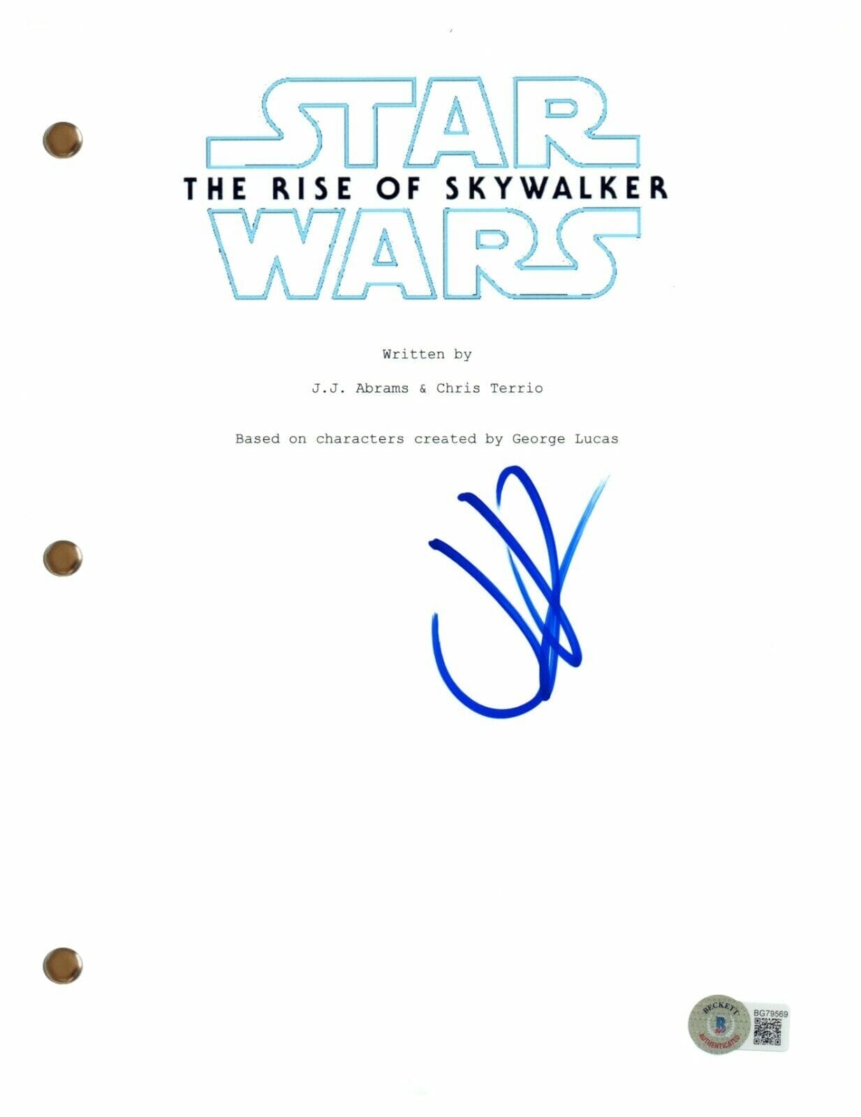 JJ Abrams Signed Autograph Star Wars The Rise of Skywalker Movie Script ...