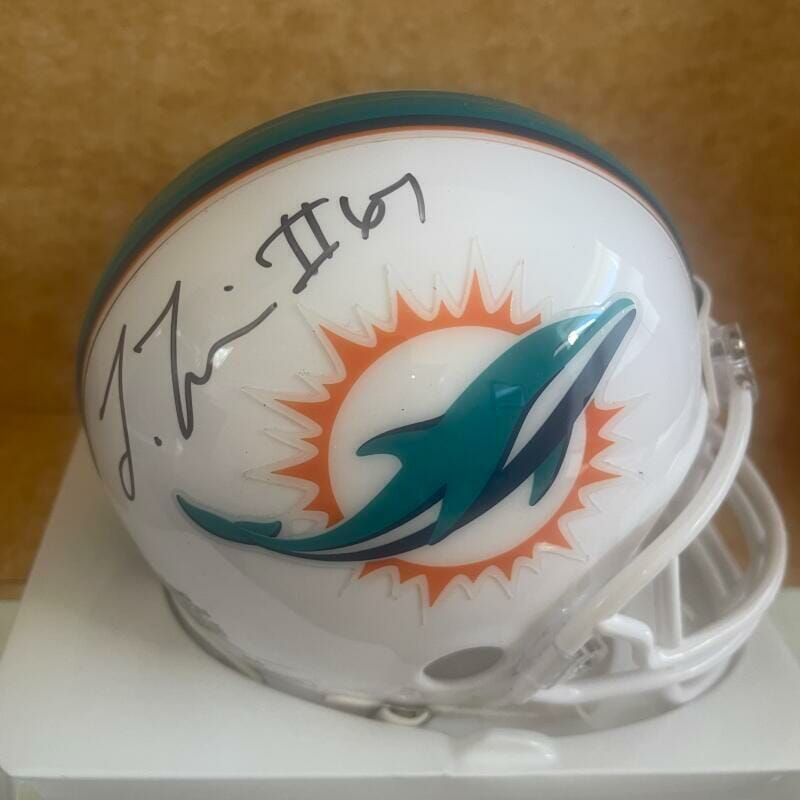 LAREMY TUNSIL MIAMI DOLPHINS SIGNED AUTOGRAPHED MINI HELMET JSA SD25531 ...