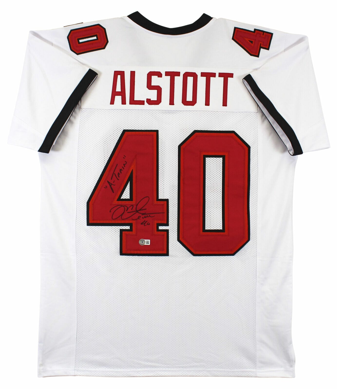 Mike Alstott A Train Authentic Signed White Pro Style Jersey BAS Witnessed Opens in a new window or tab Autographia