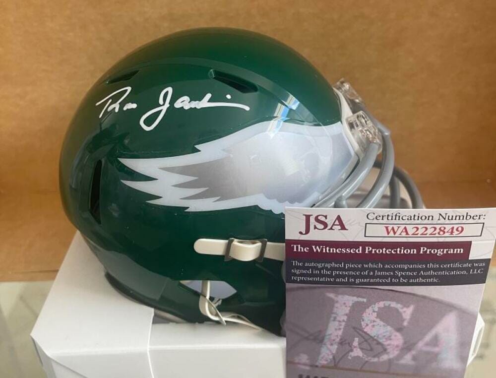 RON JAWORSKI PHILADELPHIA EAGLES SIGNED AUTOGRAPHED MINI HELMET JSA ...