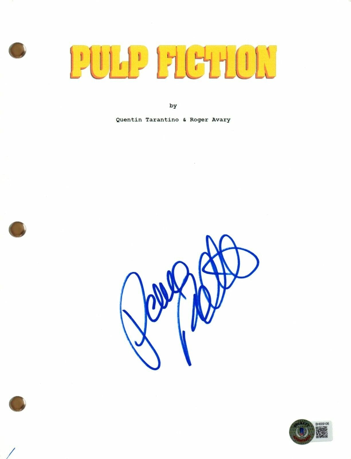 Rosanna Arquette Signed Autograph Pulp Fiction Full Movie Script