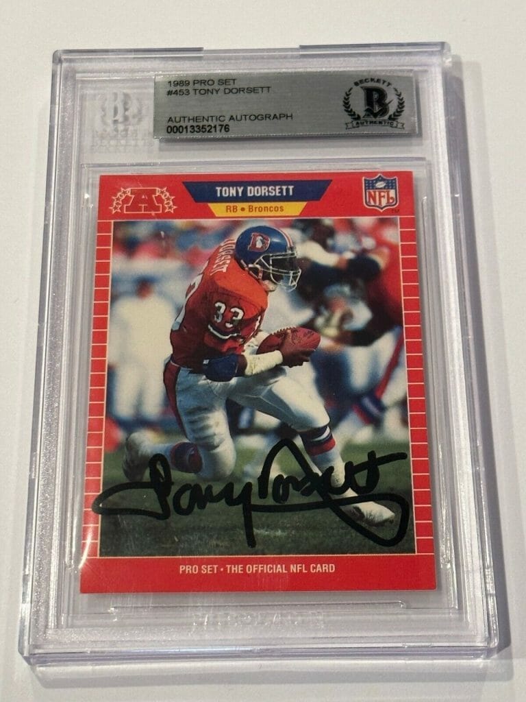 TONY DORSETT Signed 1989 PRO SET Card #453 Beckett Authenticated BAS ...