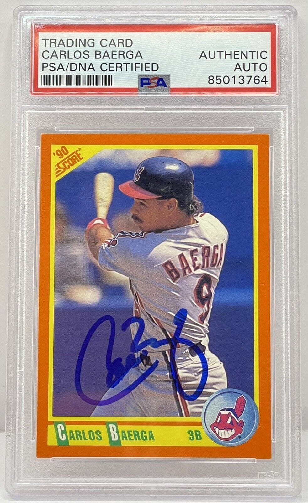 Carlos Baerga Signed Cleveland Indians 1990 Upper Deck Rookie