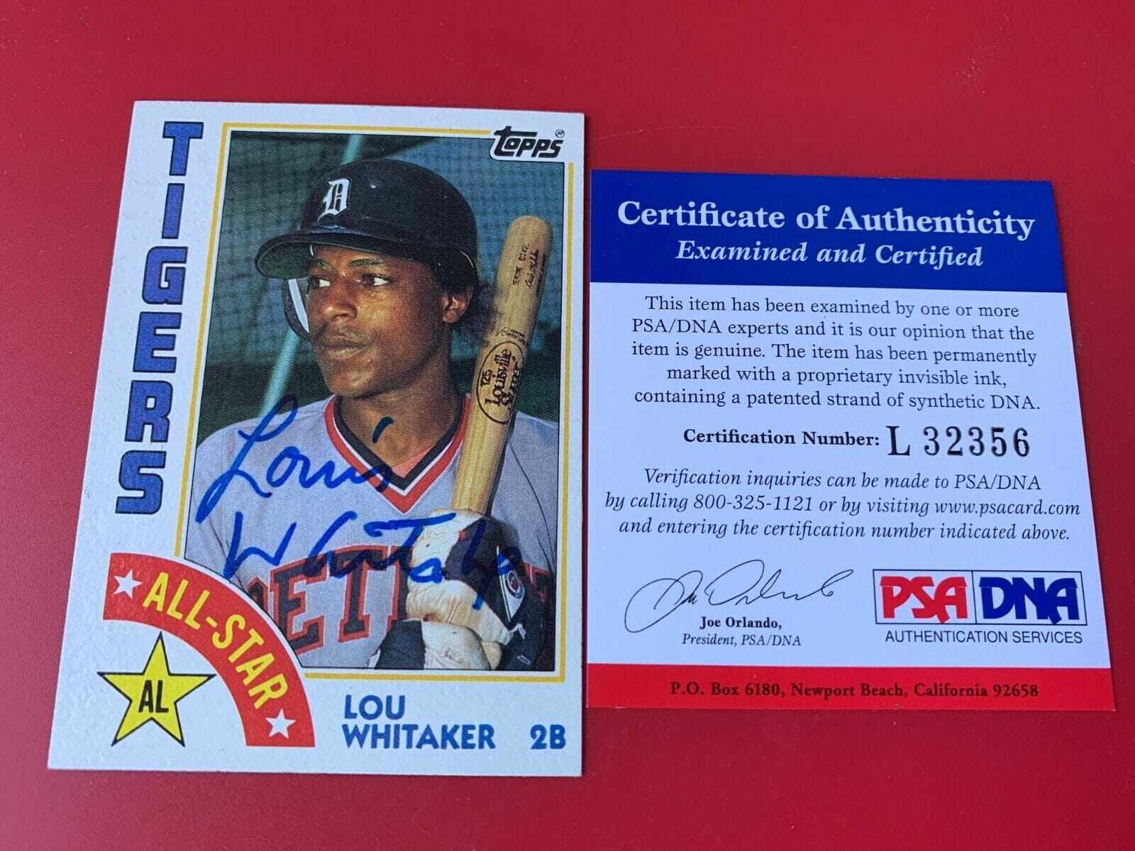 Lou Whitaker MLB Memorabilia, Lou Whitaker Collectibles, Verified Signed Lou  Whitaker Photos