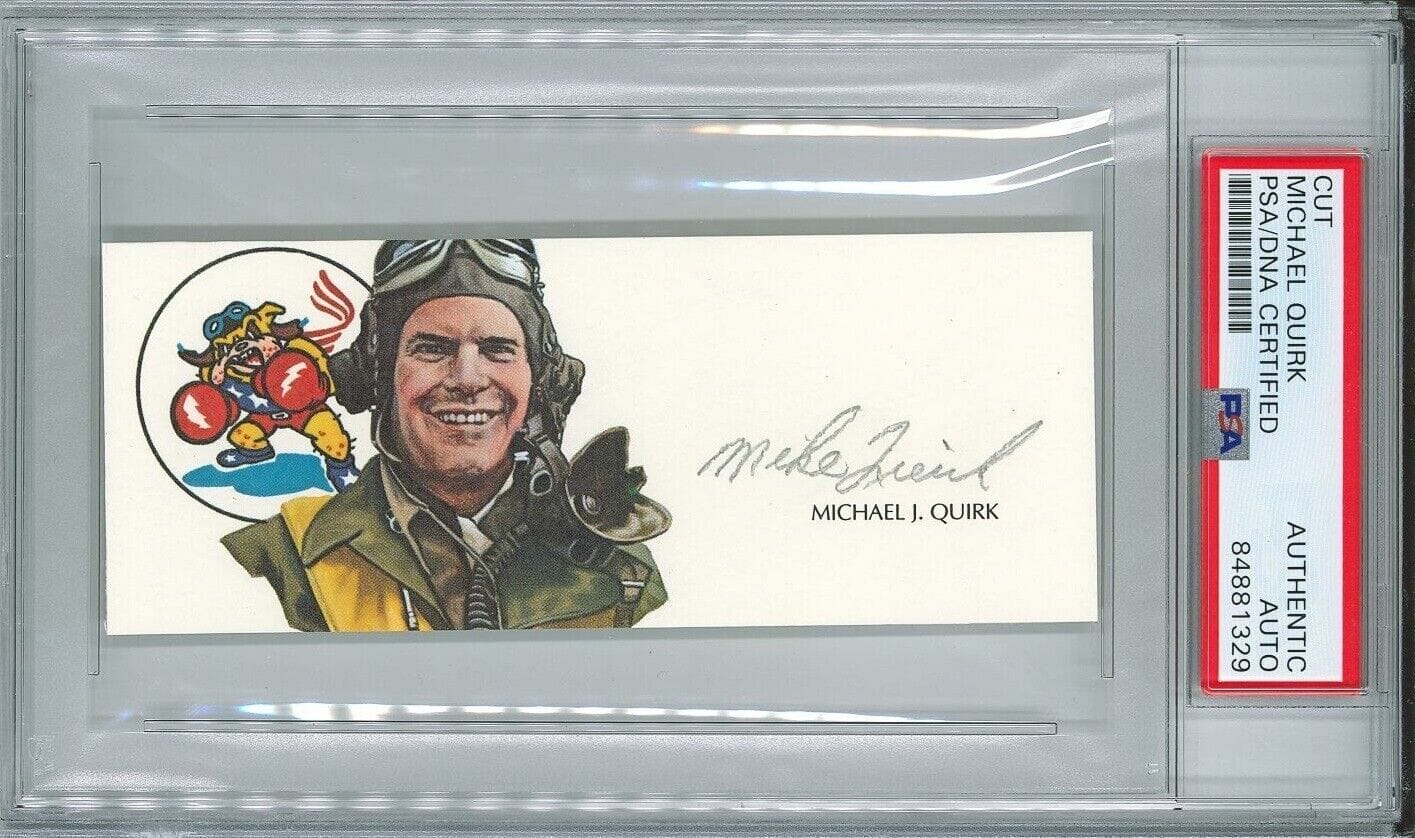 MICHAEL QUIRK SIGNED CUT SIGNATURE PSA DNA 84881329 (D) WWII ACE 11V ...