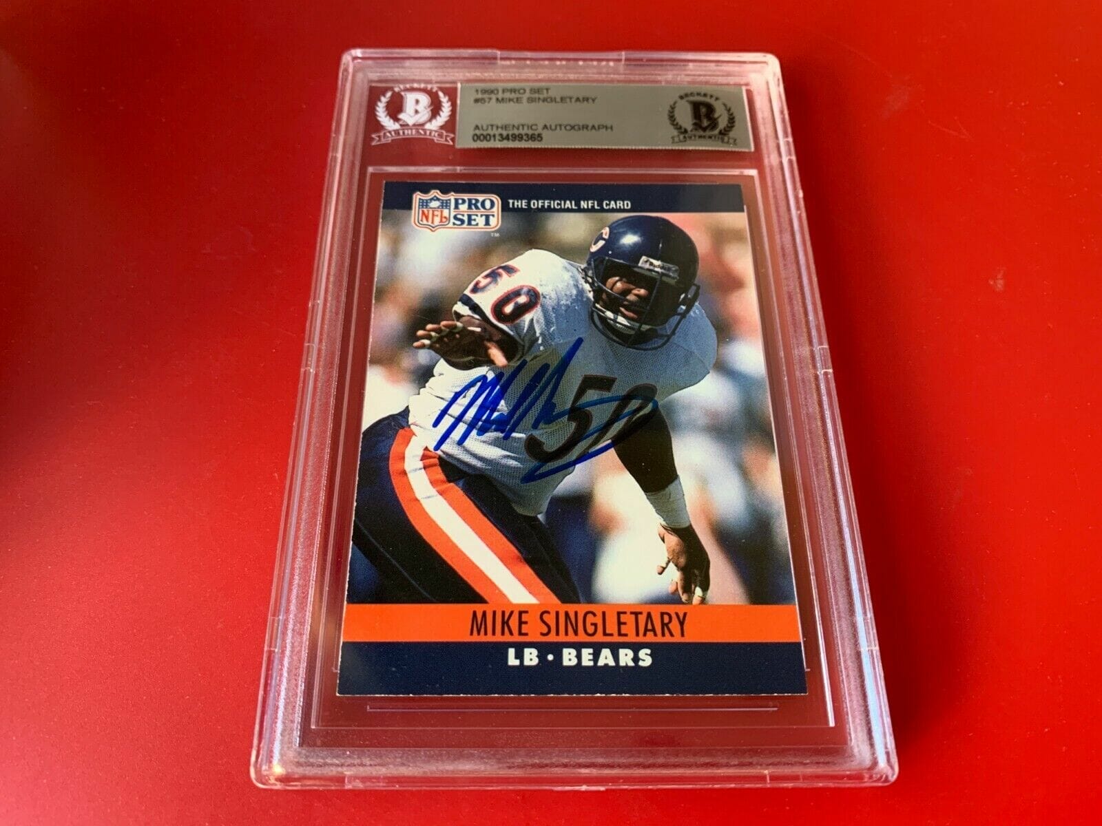 Mike Singletary 1990 NFL Pro Set Autographed Card