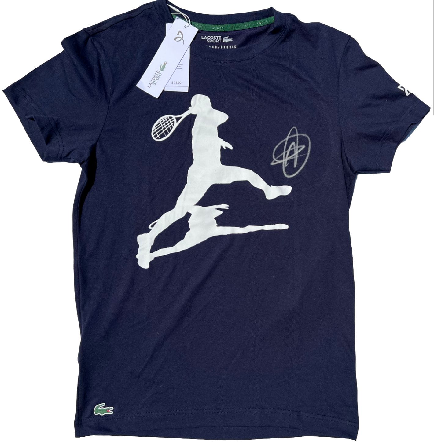 NOVAK DJOKOVIC SIGNED LACOSTE TENNIS SHIRT AUSTRALIAN FRENCH WIMBLEDON