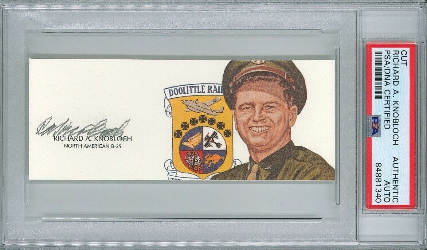 RICHARD KNOBLOCH SIGNED CUT SIGNATURE PSA DNA 84881340 (D) WWII ...