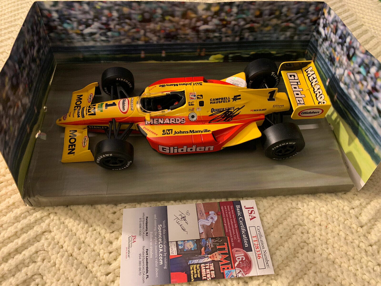 Tony Stewart Signed 1:18 Scale 1998 Indy 500 Diecast JSA Authentication ...