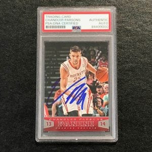 2013-14 PANINI BASKETBALL #63 CHANDLER PARSONS SIGNED CARD AUTO PSA/DNA SLABBED COLLECTIBLE MEMORABILIA