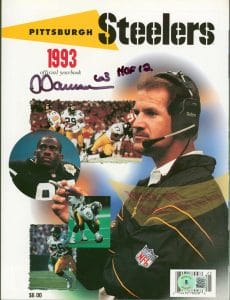 STEELERS DERMONTTI DAWSON HOF 12 SIGNED 1993 OFFICIAL YEARBOOK BAS WIT #WQ32373 COLLECTIBLE MEMORABILIA