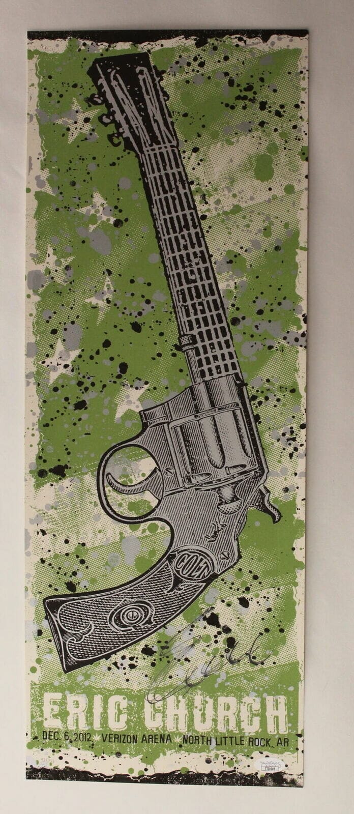 ERIC CHURCH SIGNED AUTOGRAPH 9X24 CONCERT TOUR POSTER LITTLE ROCK 12/6/12 W/ JSA COLLECTIBLE MEMORABILIA