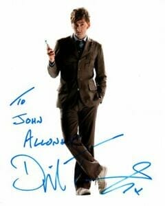 DAVID TENNANT SIGNED 8×10 DOCTOR WHO PHOTOGRAPH – TO JOHN GREAT CONTENT COLLECTIBLE MEMORABILIA
