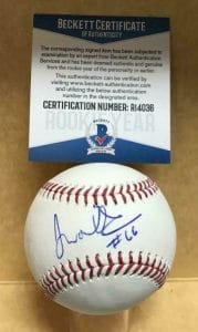 JARED WALKER LOS ANGELES DODGERS SIGNED M.L. BASEBALL ROOKIE YEAR BECKETT R14036 COLLECTIBLE MEMORABILIA