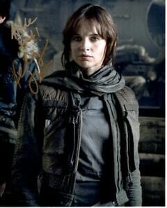 FELICITY JONES SIGNED 8×10 STAR WARS ROGUE ONE JYN ERSO PHOTO W/ HOLOGRAM COA COLLECTIBLE MEMORABILIA
