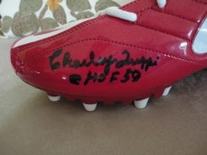CHARLEY TRIPPI HAND SIGNED NIKE FOOTBALL CLEAT COLLEGE FB HOF 1959 JSA COLLECTIBLE MEMORABILIA