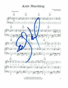 STEFAN LESSARD SIGNED AUTOGRAPH “ANTS MARCHING” SHEET MUSIC – DAVE MATTHEWS BAND COLLECTIBLE MEMORABILIA