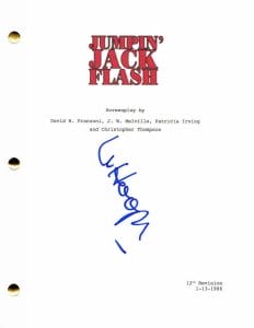 WHOOPI GOLDBERG SIGNED AUTOGRAPH JUMPIN JACK FLASH FULL MOVIE SCRIPT – VERY RARE COLLECTIBLE MEMORABILIA